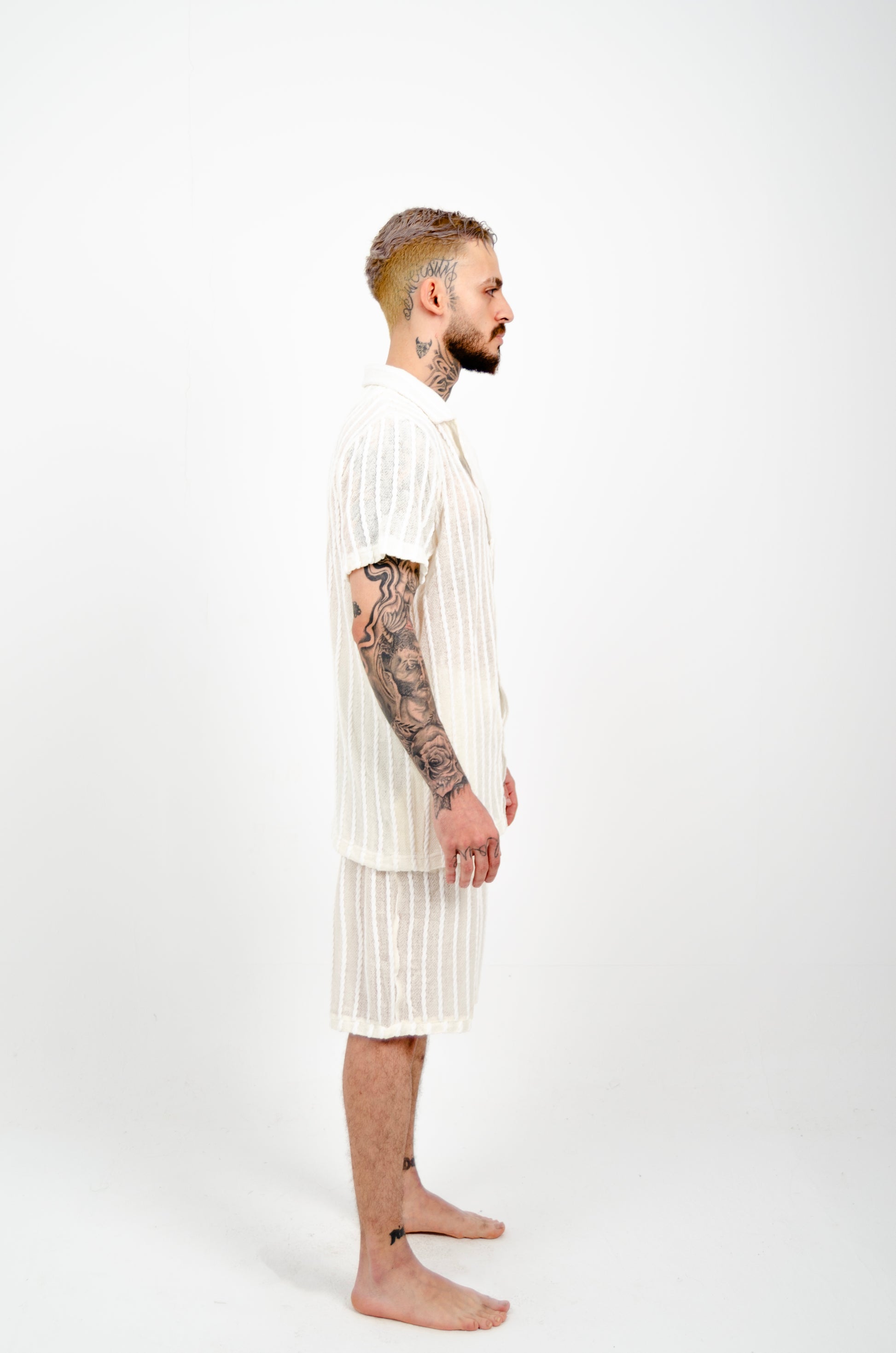 Stripes Shorts - White